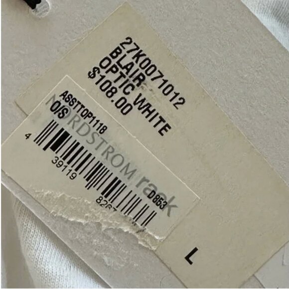 BLDWN Brand Blair Optic White Long Sleeve Mock Neck Size Large NWT - Picture 9 of 10